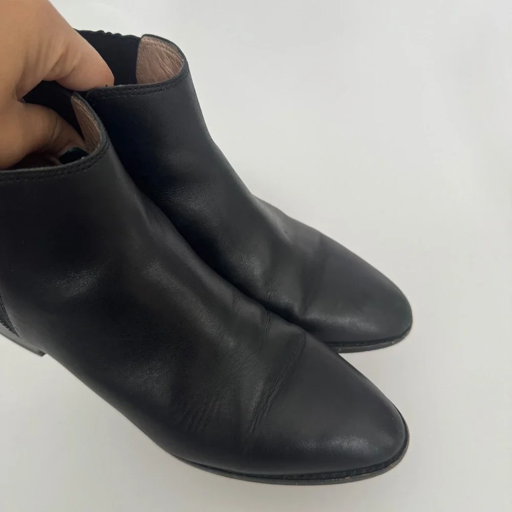 Madewell Leather Carina‎ Ankle Boots Chelsea Block Heel Women Size 8 Boot